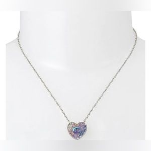 Coach C Pave Heart Pendant Necklace